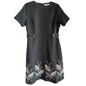 Darling London Women's Black Floral Embroidered Mini Dress - Size 10‎